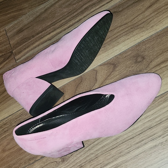Vagabond Shoes - Cute Sophisticate Pink Block Heel Women's Shoes Suede, Like New